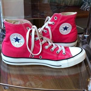 Hot Pink Converse High Top Sneakers
